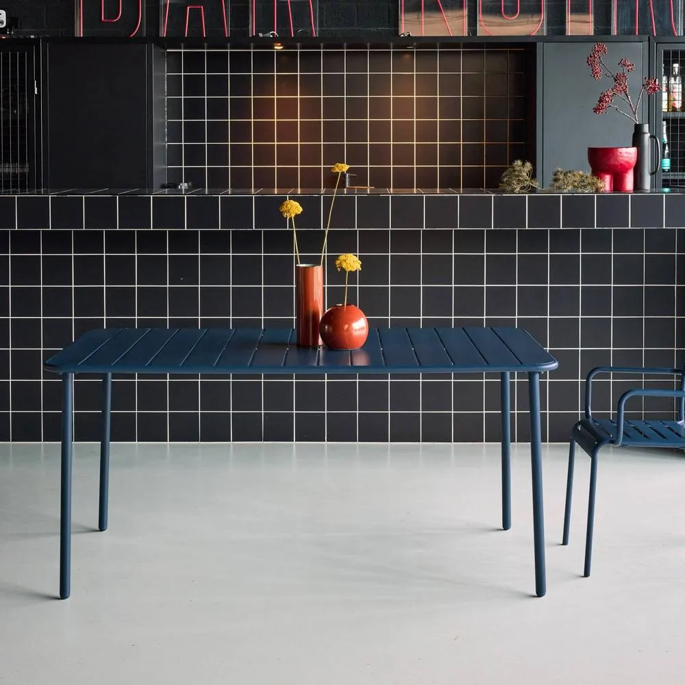 sweeek 6-8 seater rectangular steel garden table in Dark Blue 3