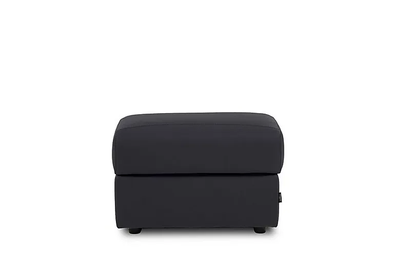 Nicole Rectangular Leather Storage Footstool - Torello Blu