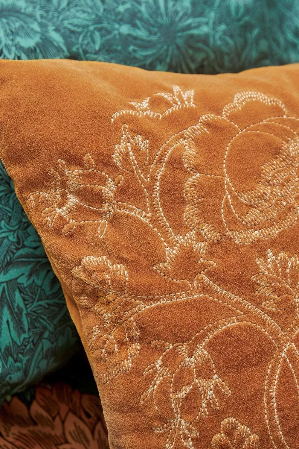 Morris & Co 'Honeysuckle & Tulip' Cushion 50X30cm in Copper 2