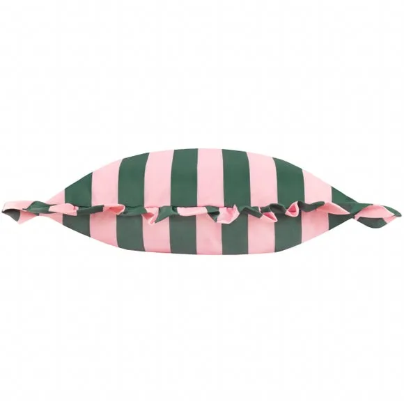 Palm Royal Stripe Ruffle Outdoor Square Cushion Cover 3