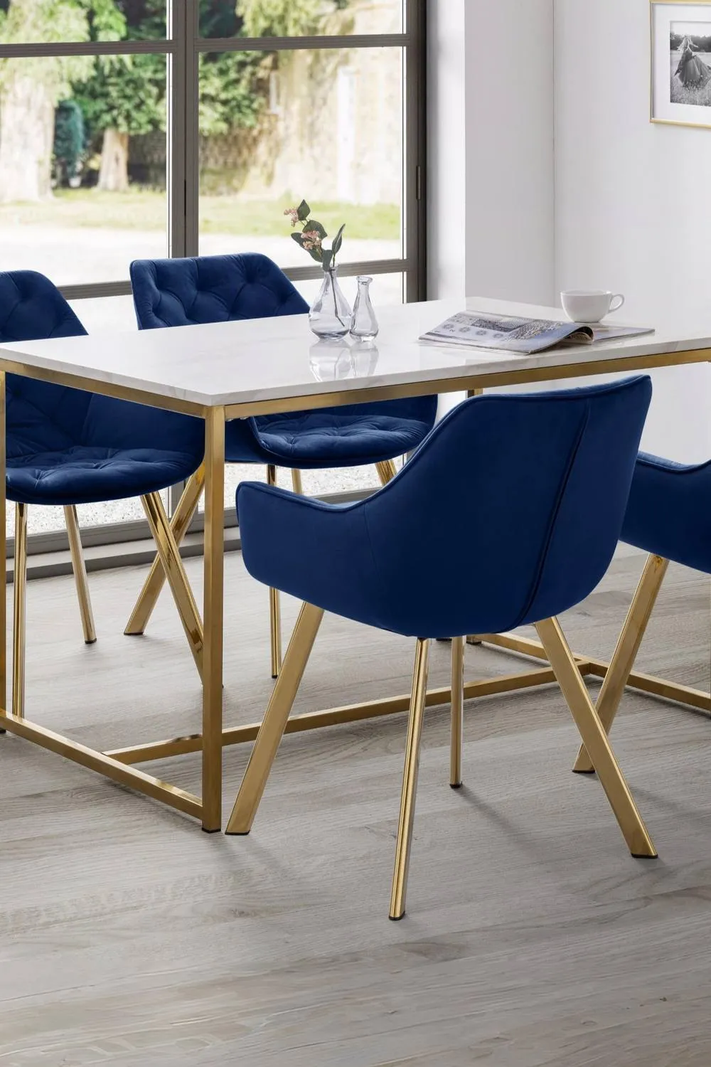 Julian Bowen Scala Rectangular 4-6 Seater Dining Table in Gold 1