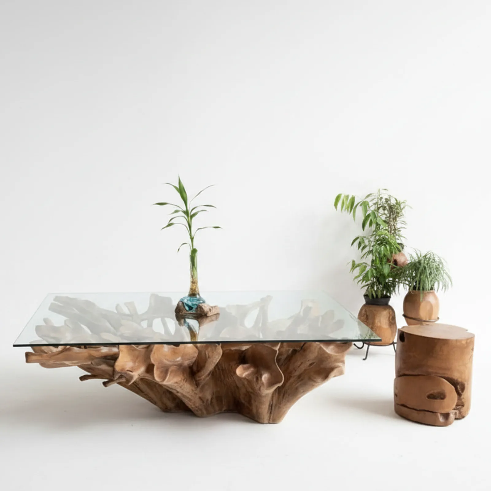Wistman Coffee Table Square Carved, Teak Wood | Barker & Stonehouse 2
