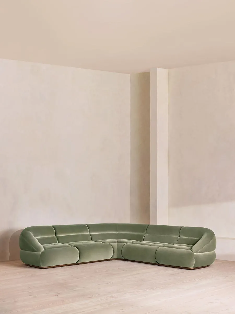 Edison Modular Sofa, Corner Sofa, Velvet, Seafoam