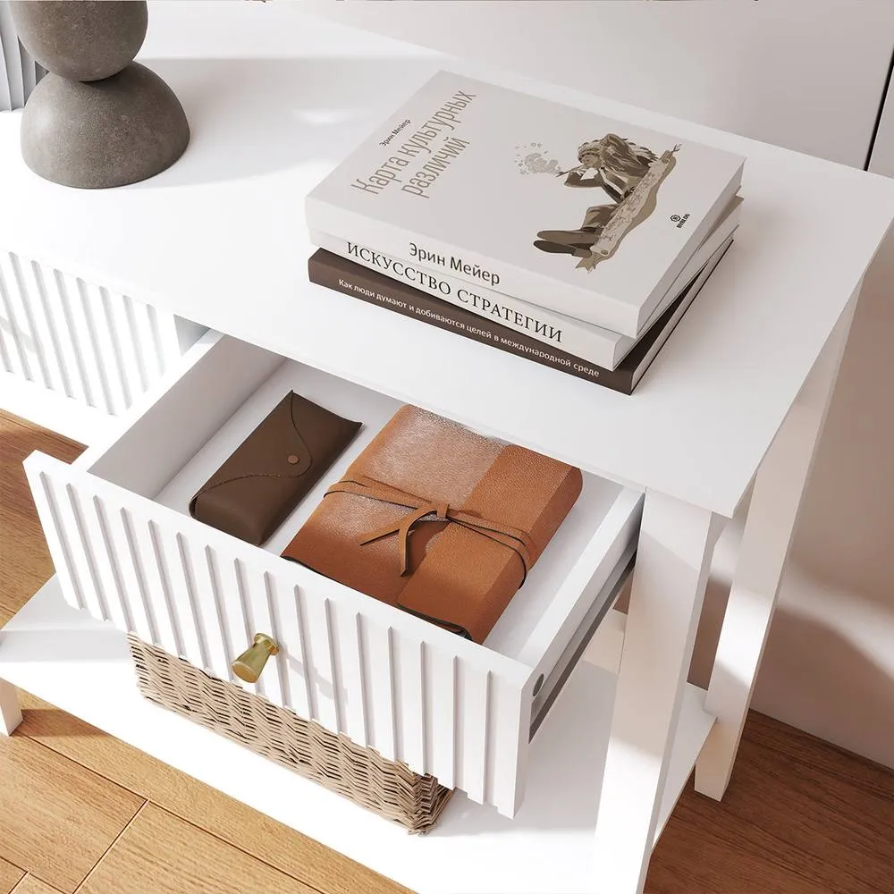 Melody Maison White 2 Drawer Console / Dressing Table - Hales White Range 5