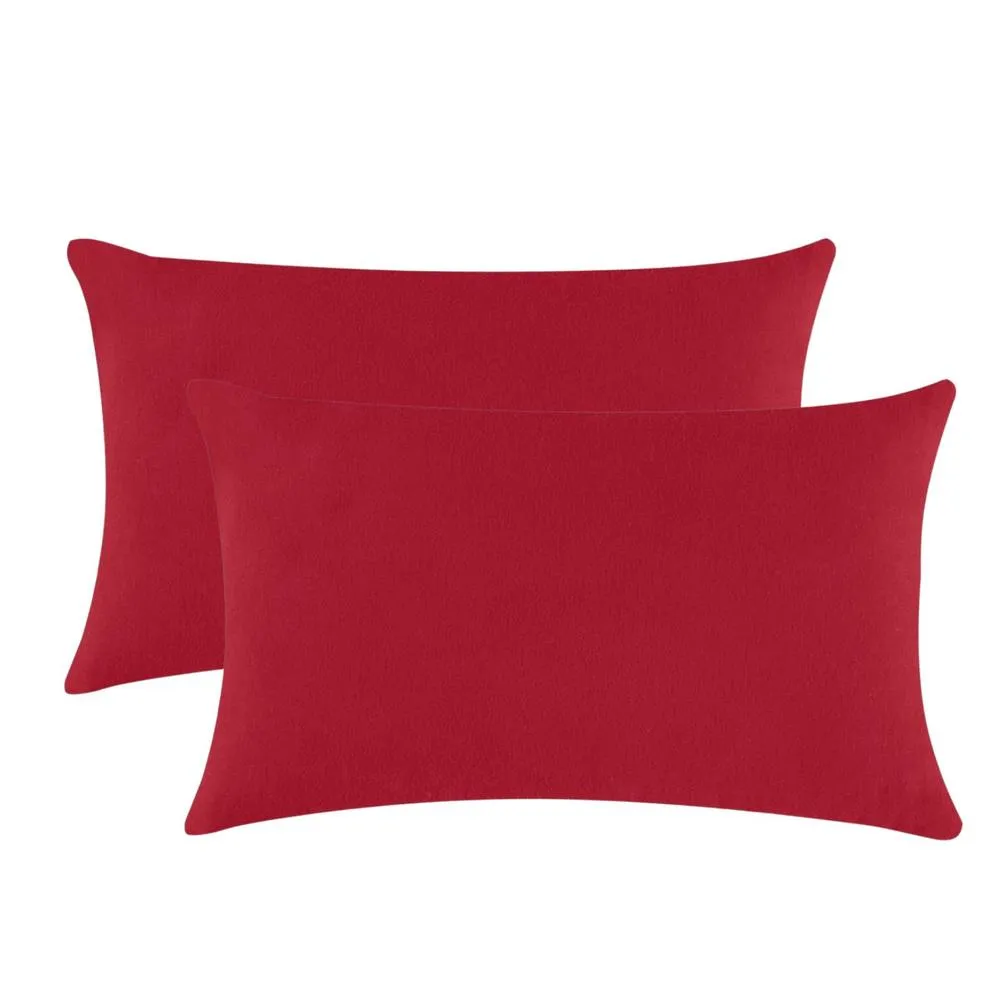 Smart Living Brushed Cotton Bed Linen Fitted Bedsheet or Pillowcase Pair Non Iron in Red