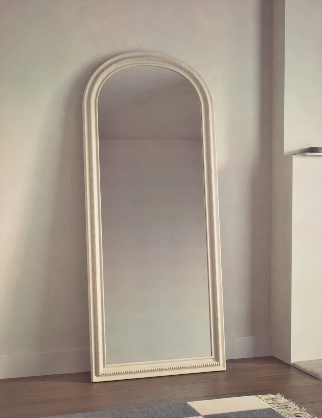 M&S Daphne Arch Free Standing Mirror White