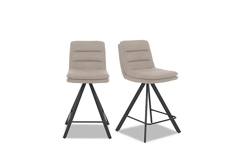 Njord Pair of Fabric Swivel Bar Stools