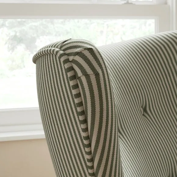 Sven Small Stripe Modern Wing Chair 3