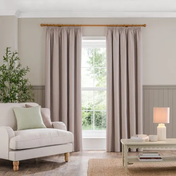 Luna Brushed Pencil Pleat Curtains (Blackout Available) 2