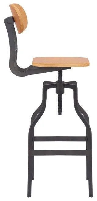 netfurniture Epic Bar Stool Industrial Stool Natural Wood Height Adjustable 3