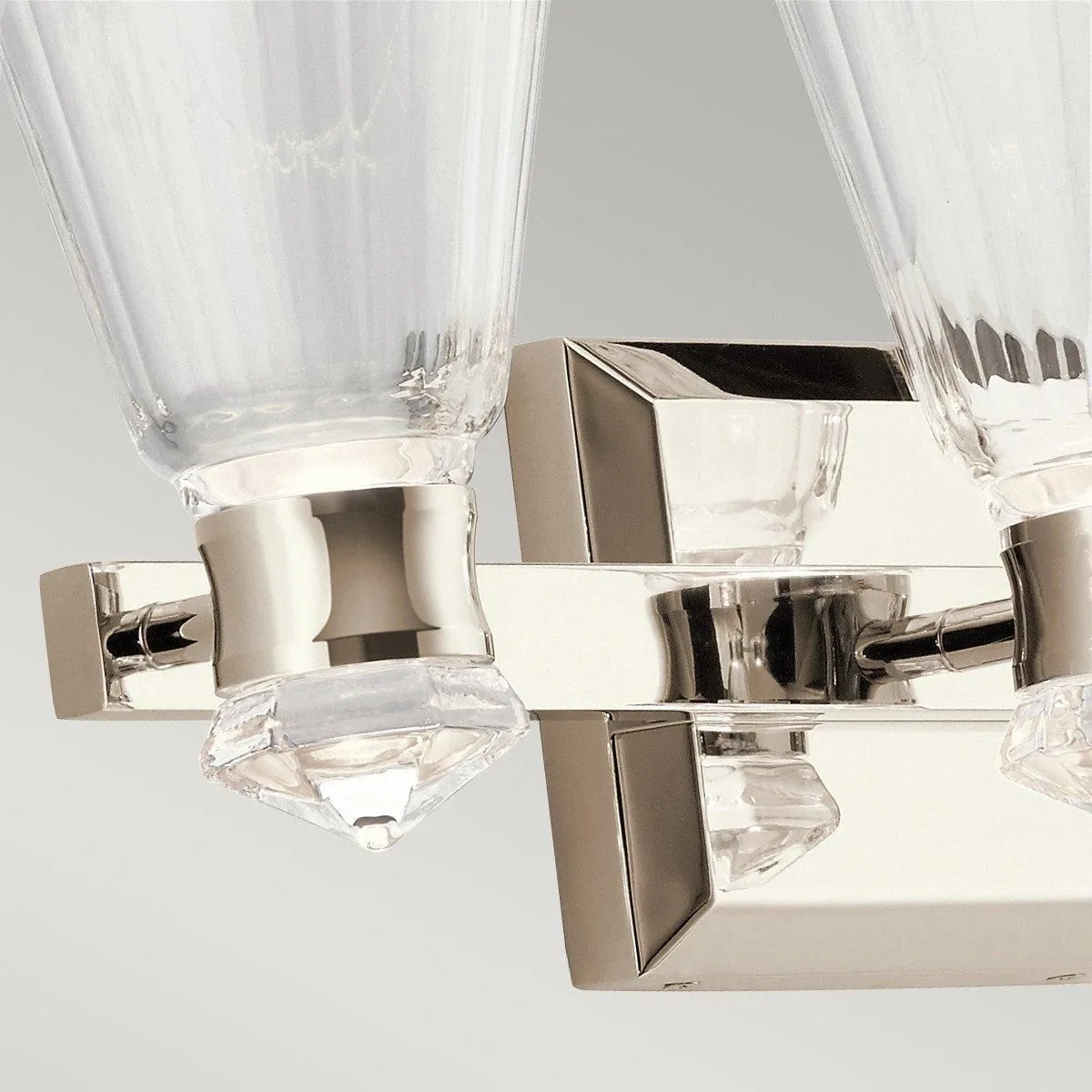 Netlighting Kichler Kayva Integrated LED Wall Lamp Polished Nickel 3000K IP44 in Grey 2