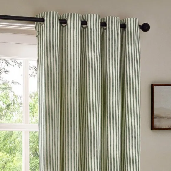 Yard Hebden Striped Eyelet Curtains (Blackout Available)