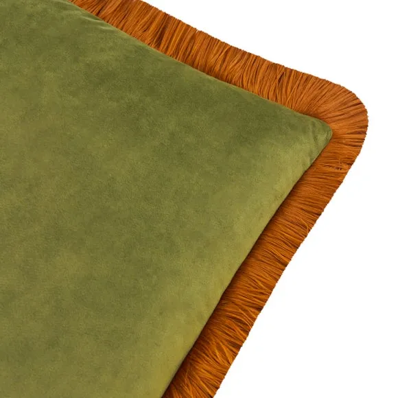 Furn. Halo Fringed Velvet Square Cushion 3