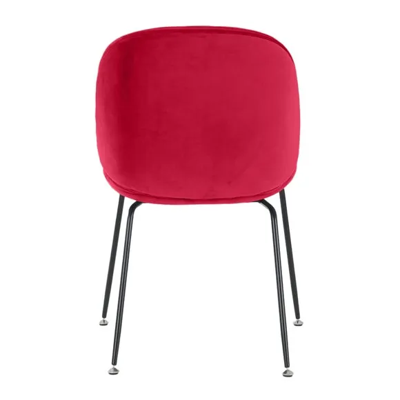 Fusion Living Luxurious Velvet Dining Chair with Black Metal Legs 6