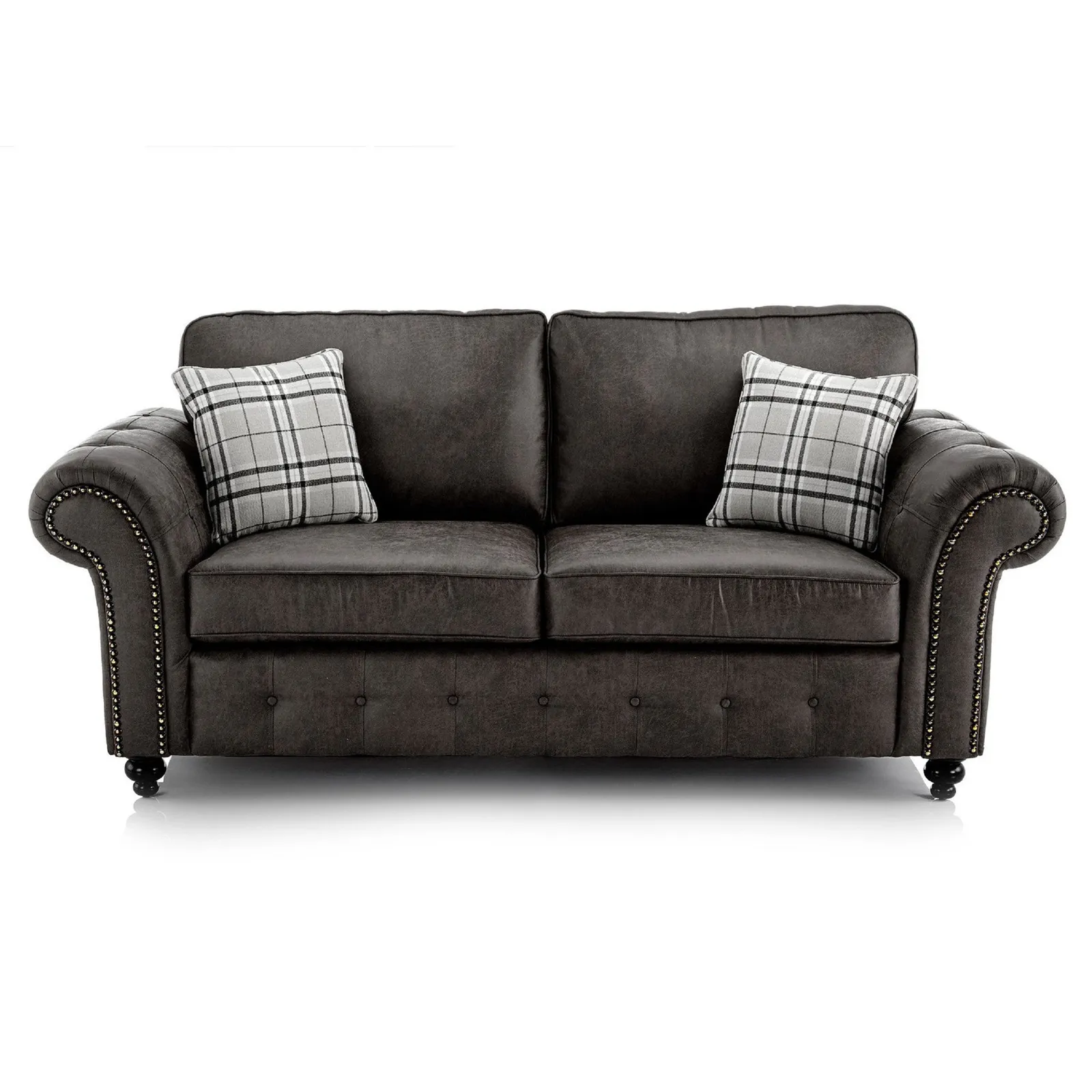 Oakland Faux Leather 3 Seater Sofa Black