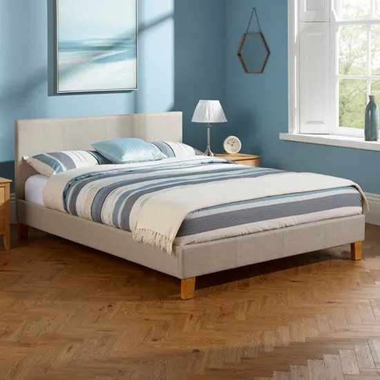Sophia Linen Fabric Upholstered Super King Size Bed