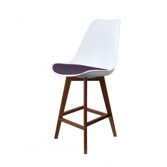 Fusion Living Soho White Plastic Bar Stool 2