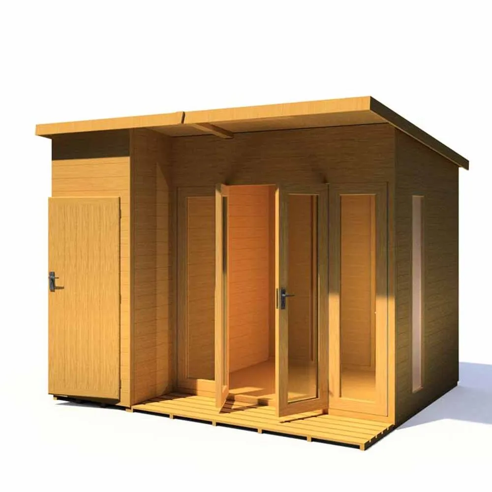 Shires Aster 10 x 8 Feet Summerhouse - L262.5 x W317.4 x H217 cm in Light Brown 2