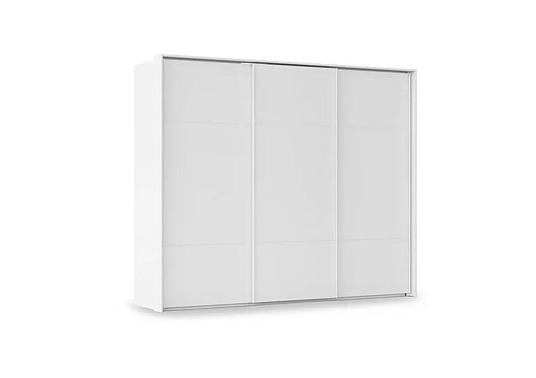 Haven 280cm 3 Door Slider Wardrobe with Décor Doors - Alpine White