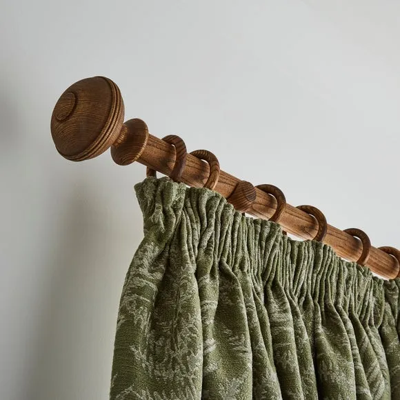 Oval Ribbed Wood Curtain Pole 2