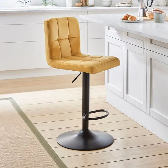 Jasmine Adjustable Height Swivel Bar Stool, Powder Coated Base 2