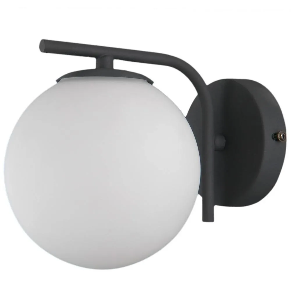 Netlighting Modern Wall Lamp Black 1 Light with White Shade G9