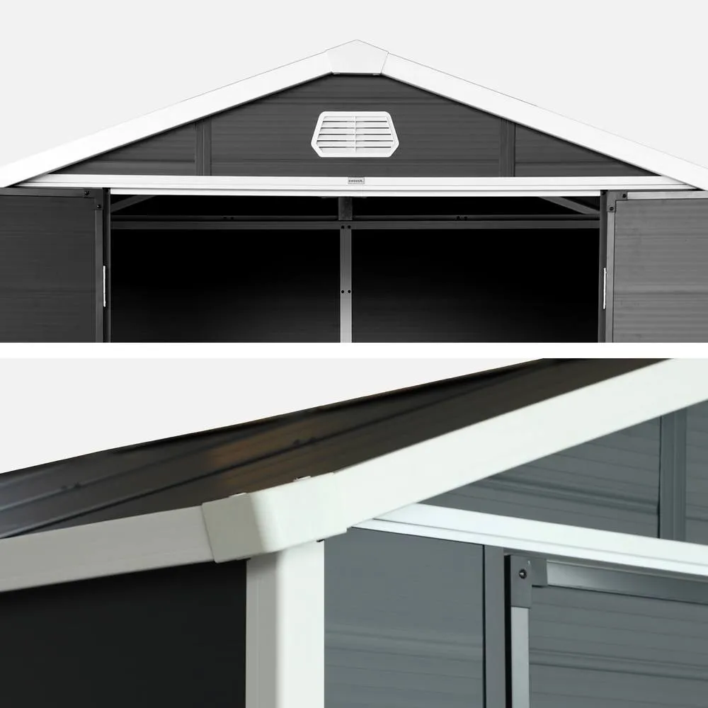 sweeek 3.65 M² Plastic Garden Shed in Dark Grey 4