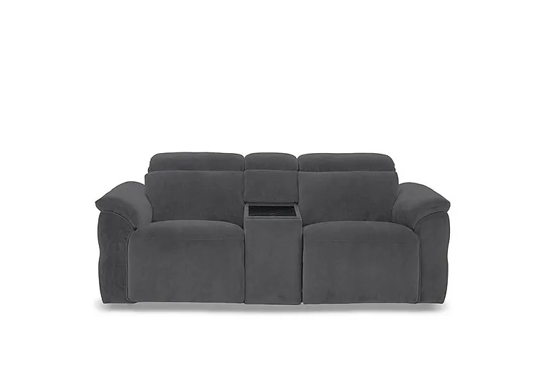 Dolomite 2 Seater Fabric Power Recliner Sofa with Power Headrests and Console - Manhattan Charcoal