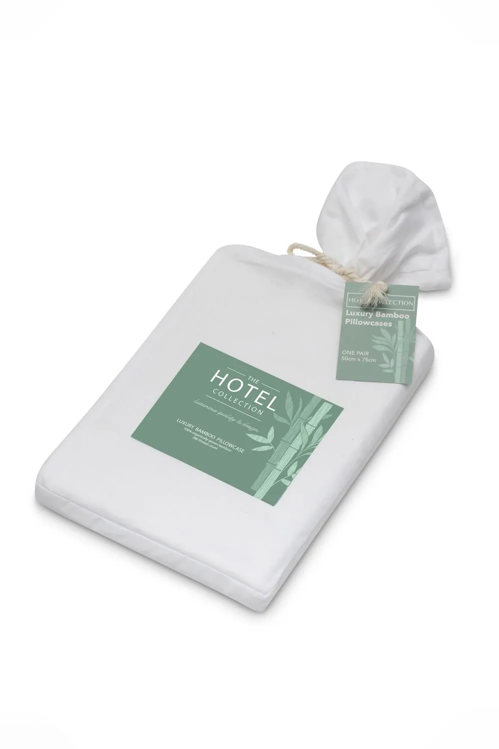 BHS Bamboo White Pair Pillow Case Cover 2
