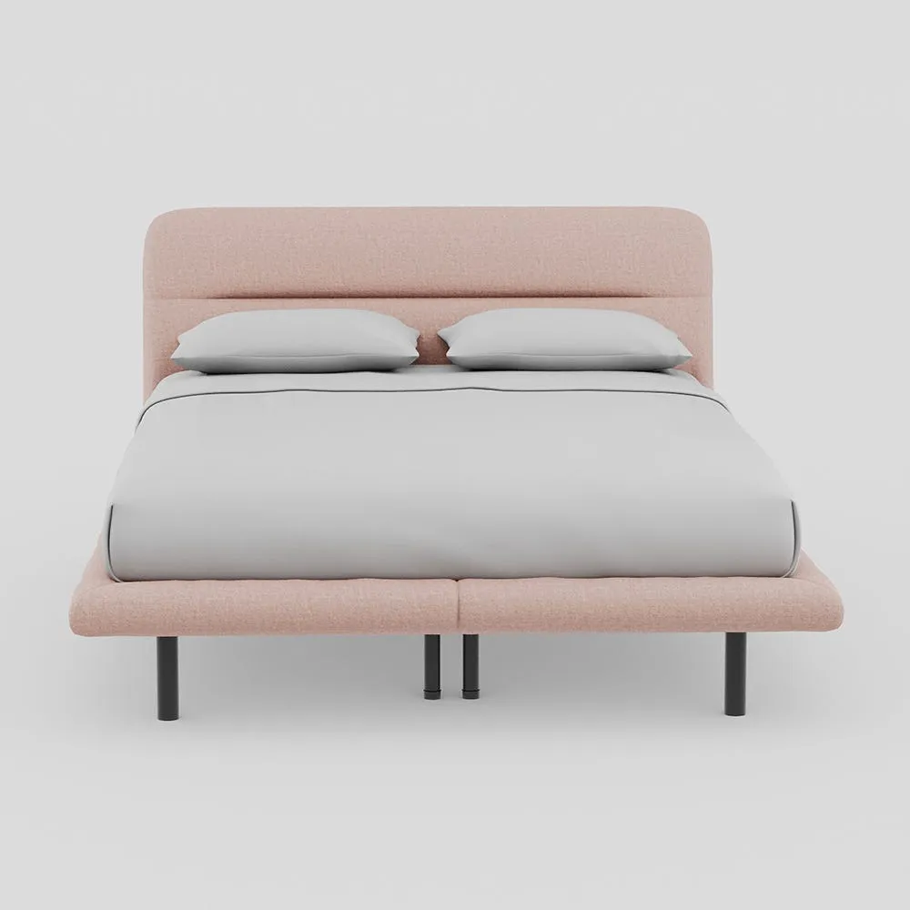 Heal's Gia Bed King Siena Cotton Dusky Pink Box Sprung, Black Feet