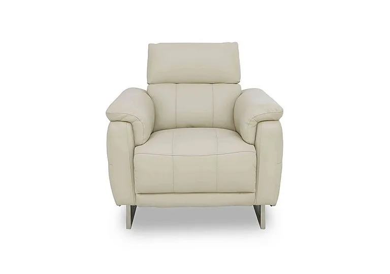 Moet Leather Power Recliner Chair with Telescopic Headrest - Bone China