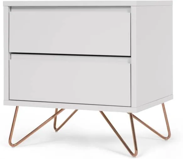 Elona bedside table, grey and copper