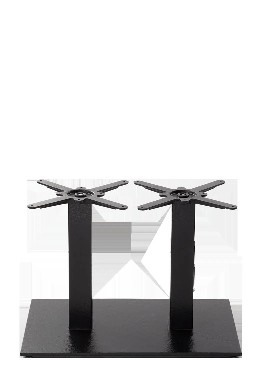 netfurniture Black Cast Iron Rectangular Table Base - Twin - Coffee Height 480mm