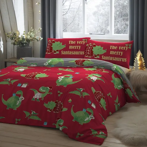 Bedlam Santasaurus Duvet Cover & Pillowcase Set 1