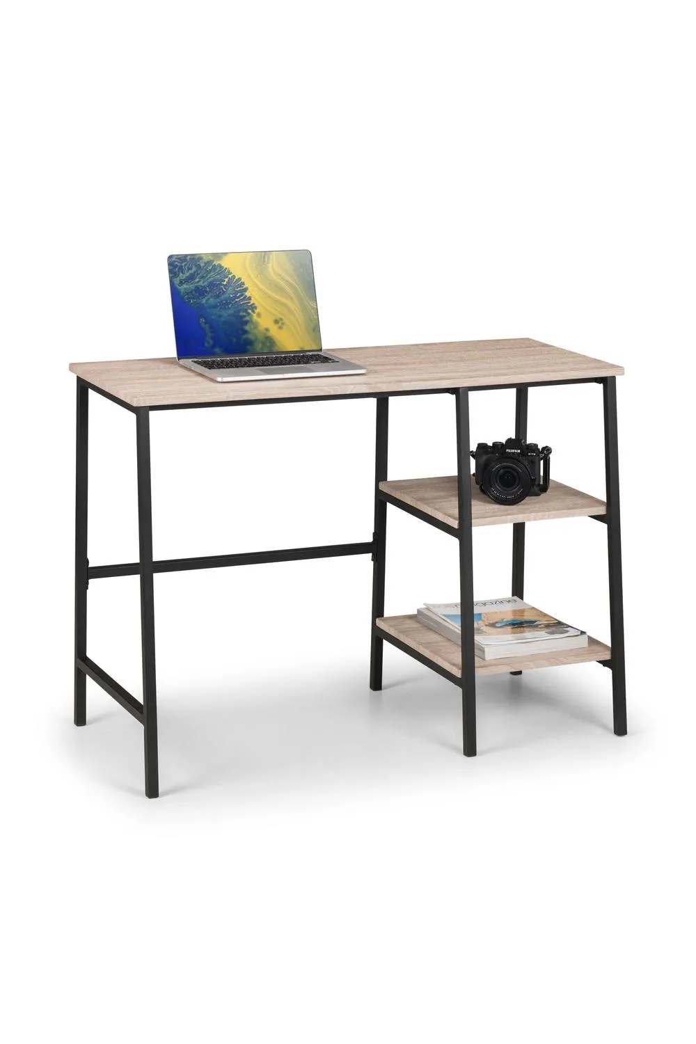 Julian Bowen Tribeca Desk with Shelves in Light Oak 4