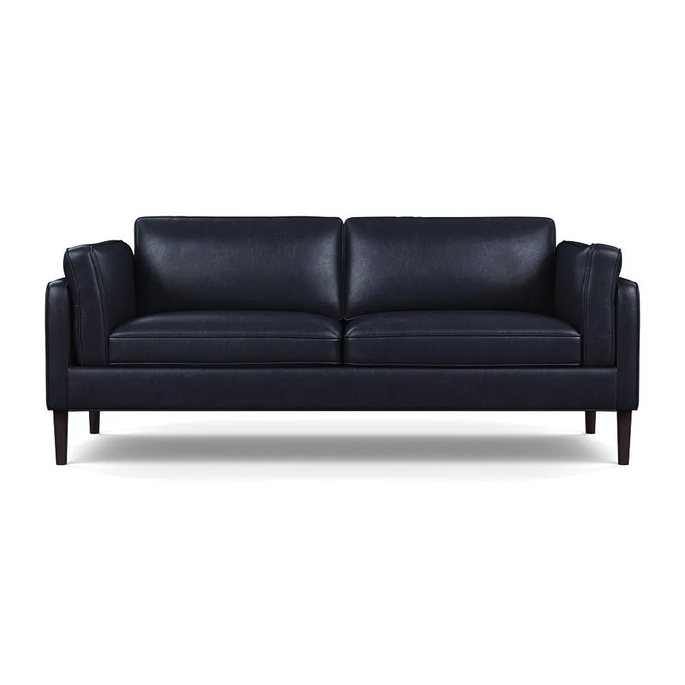 Heal's Sonno 3 Seater Leather Stonewash Black 263 Wenge Black Feet 1