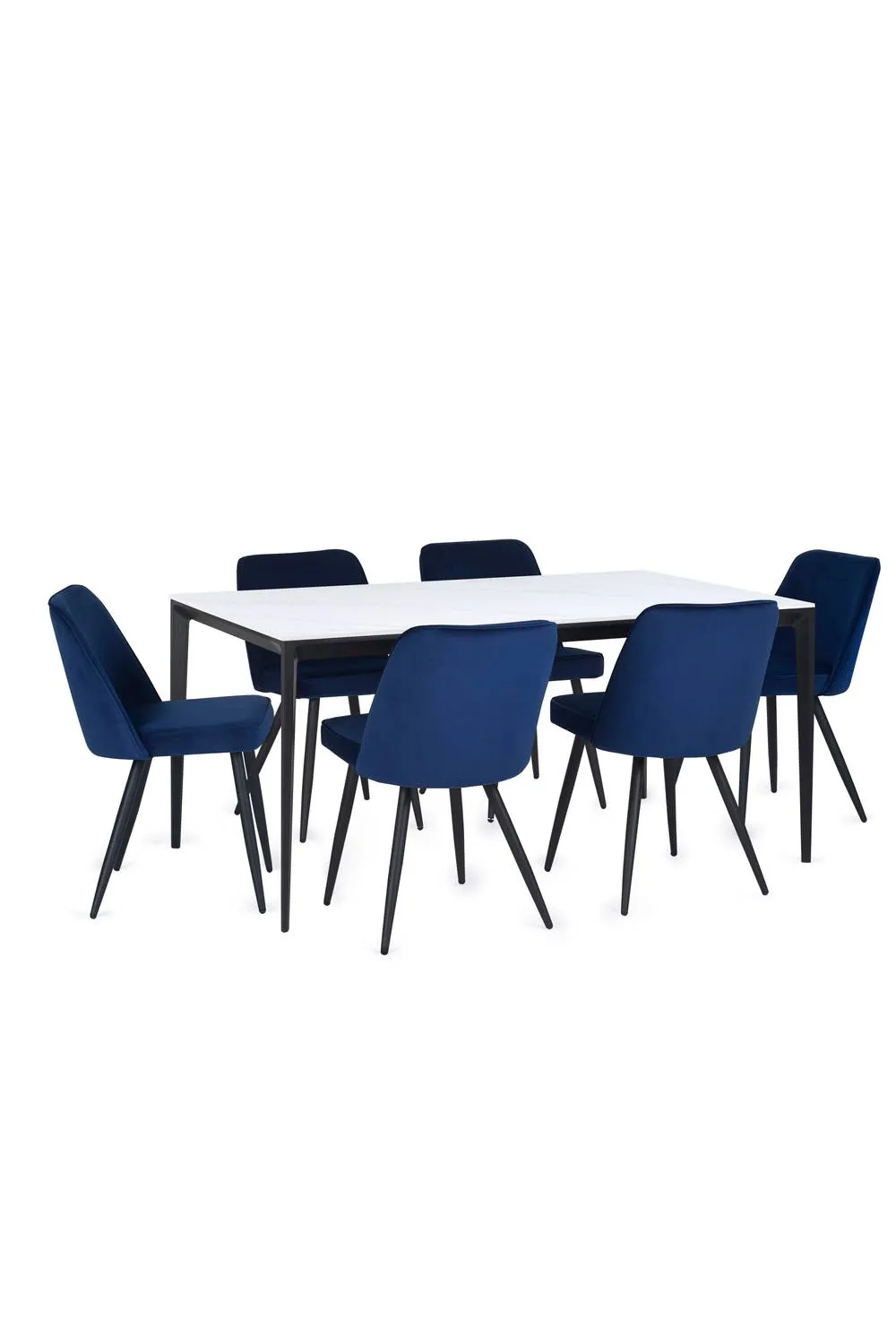 Julian Bowen Miami Rectangular Stone Top 4-6 Seater Dining Table in White 5