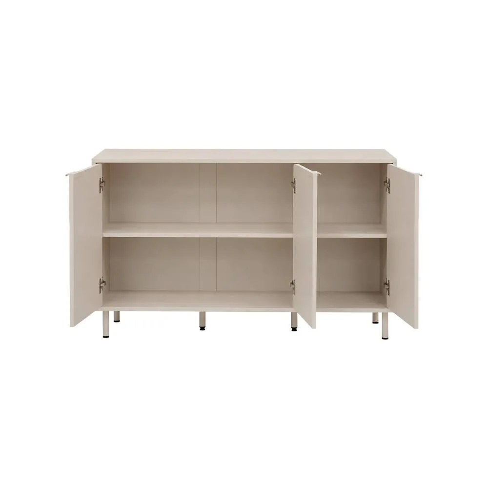 sweeek Sideboard 3 doors 120cm wood decor & metal in Beige 4