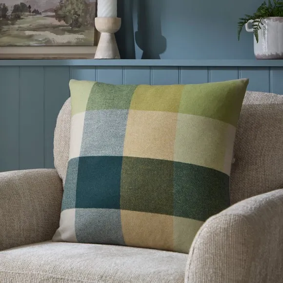 Deddington Check Wool Square Cushion