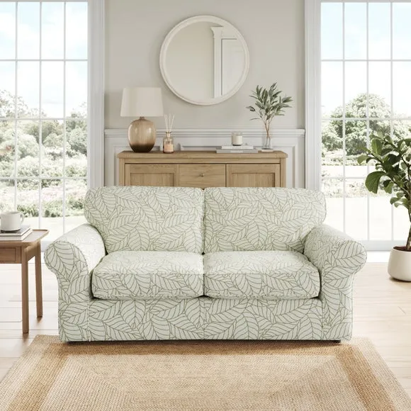 Flori Woven Leaf Fabric 2 Seater Sofa Bed 1
