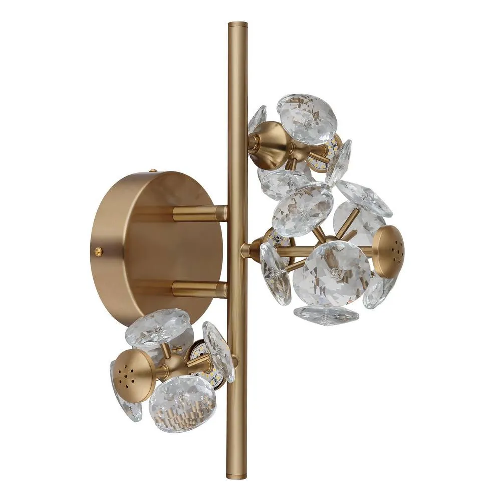 Netlighting Virina Wall Lamp Gold Colors K9 Crystals LED 3000K 2