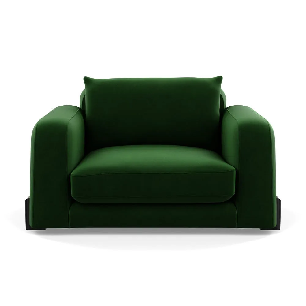 Heal's Nuvola Loveseat Smart Velvet Forest Black Beech Feet 1