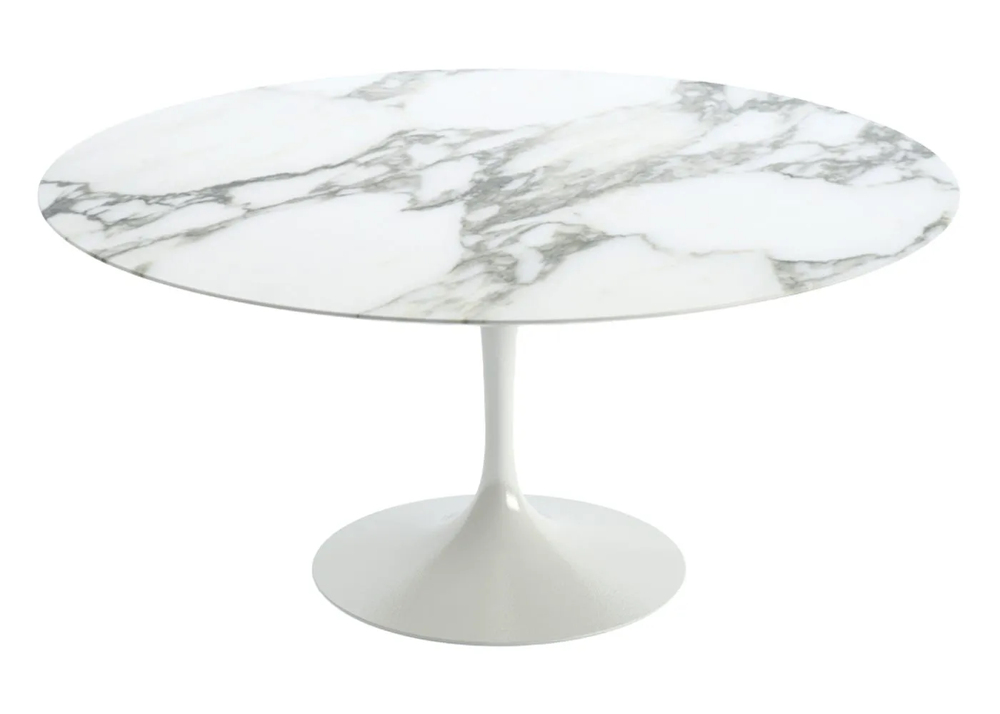 Knoll Saarinen Dining Table with White Base in Arabescato 152cm 1