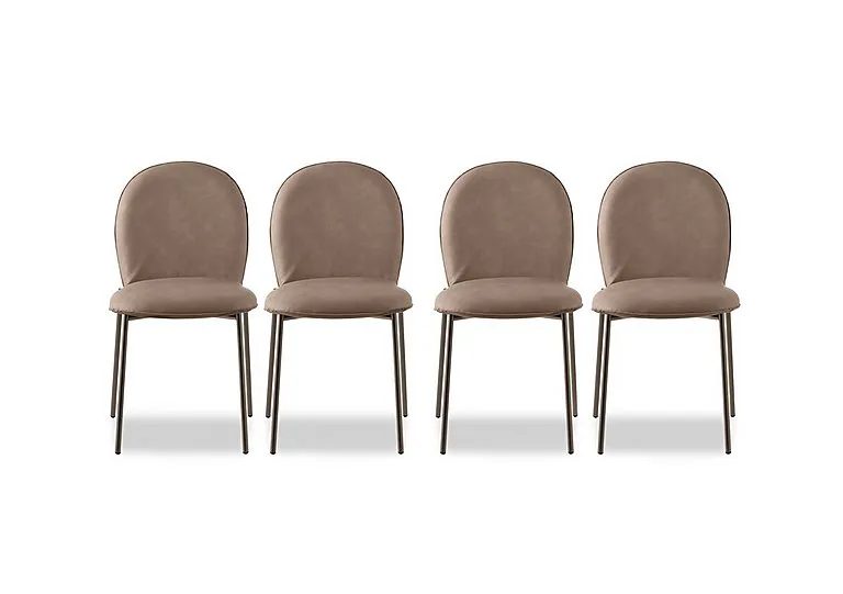 Riley Set of 4 Mid Lava Metal Leg Dining Chairs - Desert