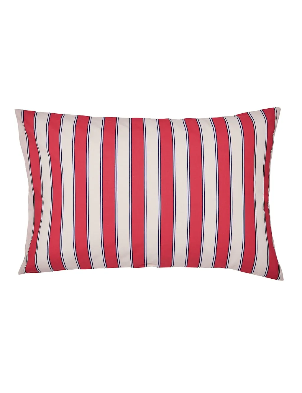 LAND & SHORE 2 Pack Pure Cotton Alec Striped Pillowcases Red Mix
