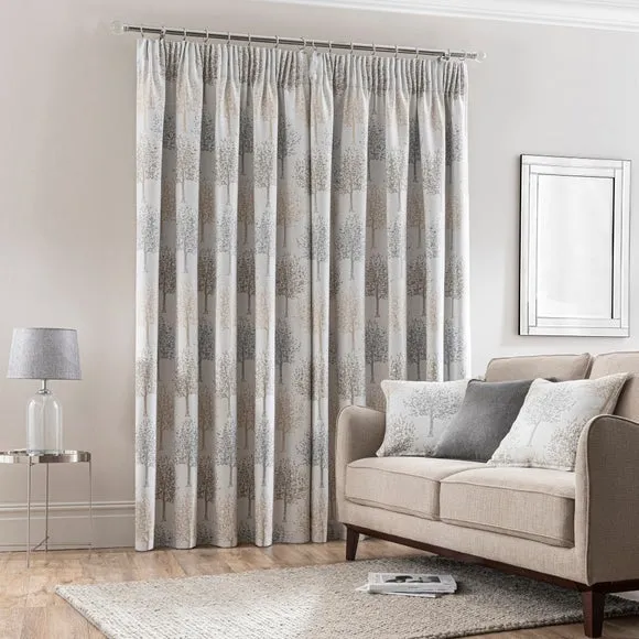 Jacquard Trees Pencil Pleat Curtains 4