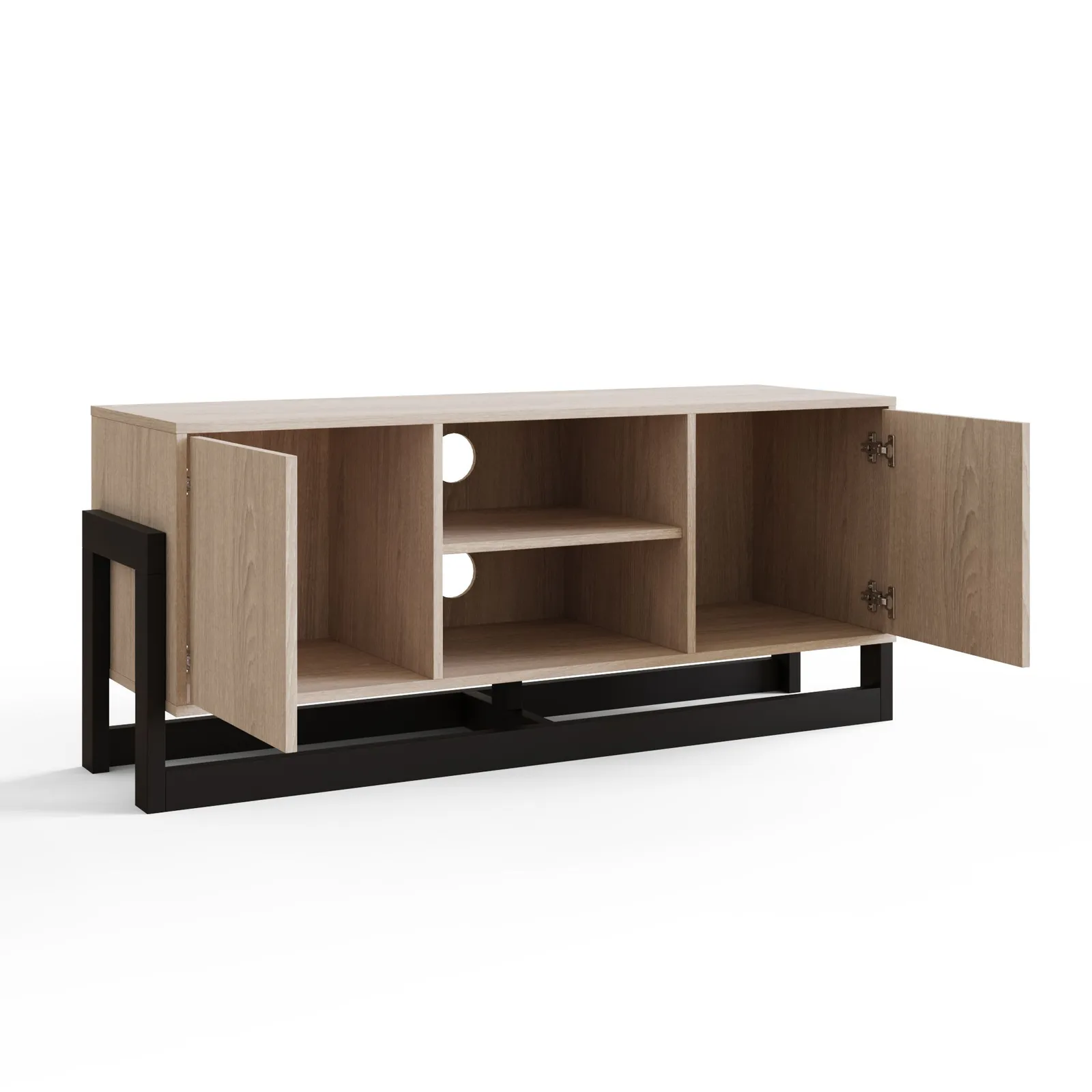 GFW Taite 2 Door TV Unit in Light Oak 3