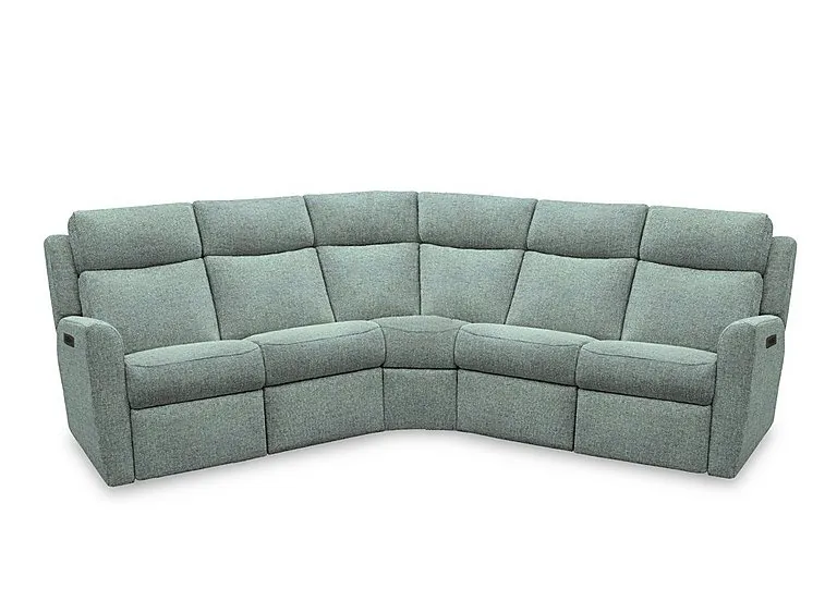 Wren Large Fabric Power Recliner Corner Sofa with Power Headrests and Power Lumbar - Dapple Kingfisher