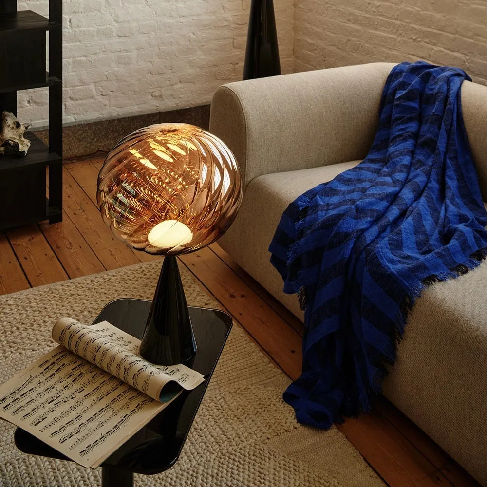 Tom Dixon Whirl LED Cone Fat Table Lamp Silver/Black 4