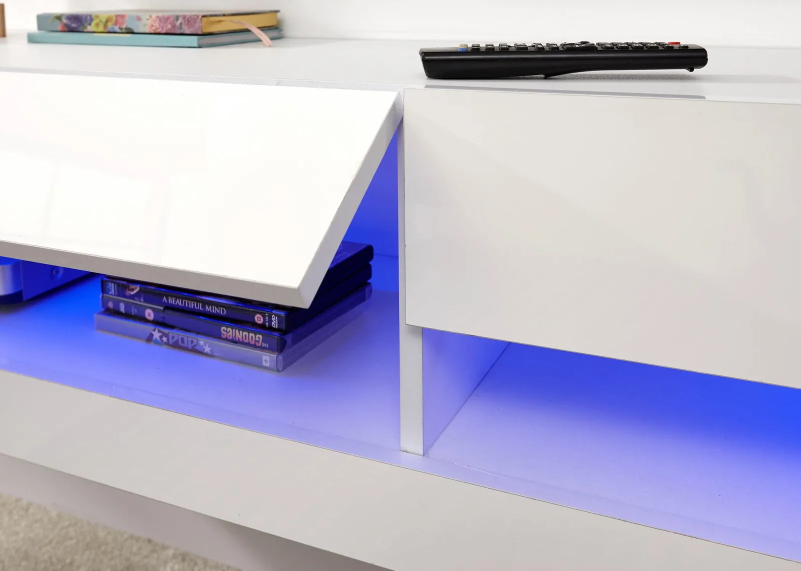 GFW Galicia 180cm Wall TV Unit with LED in White 5